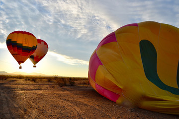 Obraz premium Inflating a Hot Air Balloon