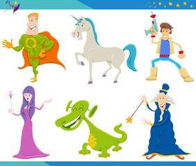Cartoon Fantasy Monster and Alien Characters set
