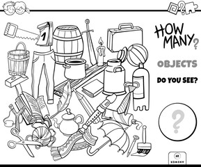 Obraz premium counting objects educational task coloring book
