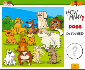 Obraz na płótnie Canvas how many dogs educational task for children