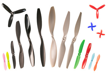 various types and sizes of propellers isolated on white © aerogondo