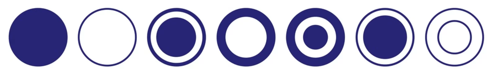 Tuinposter Label Circle Blue   Circles   Logo Sticker   Emblem Round   Icon   Variations © endstern