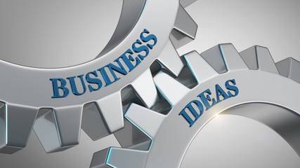 Business ideas concept. Words business ideas written on gear wheels.