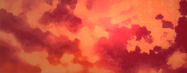 Beatiful Sky with Clouds Artistic Background. Craft Painting Landscape Design