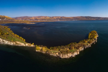 Panorama of Cape Shaman - the most western point of Lake Baikal
