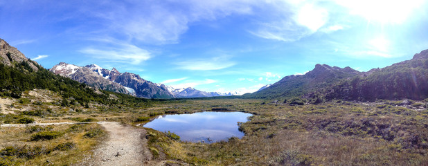 Fototapeta na wymiar lake glacier Fitz Roy Mountain Patagonia Argentina South America 