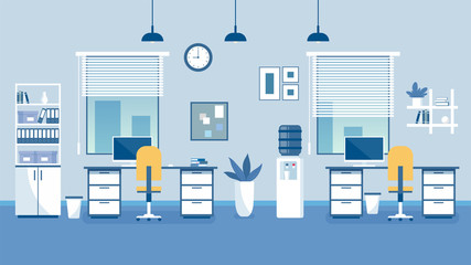 Workplace, modern office for team work.