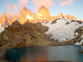 Sunrise on Fitz Roy Mountain Patagonia Argentina South America 