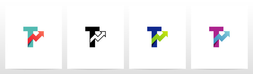 Arrow Chart On Letter Logo Design T