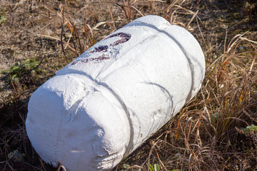 漁業用の大型浮き　float for fishery, found at a sandy beach.