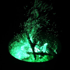 Photo of the green fire