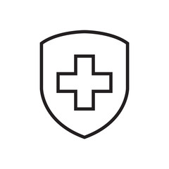 Immune system, medical shield icon in trendy flat style design. Vector graphic illustration. Suitable for website design, logo, app, and ui. EPS 10.