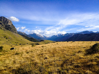 El Chalten village between mountains Patagonia Argentina 
