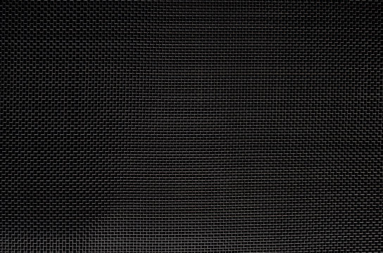 Texture Of Diagonal And Rectangular Metal Lattice Fine Weave Lattice On Black Background