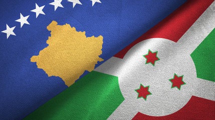 Kosovo and Burundi two flags textile cloth, fabric texture