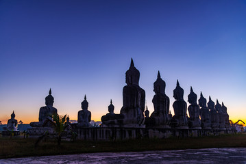 Big buddha stature with color of sky twilight, Public in thailand