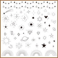 Hand drawn glitter icon set