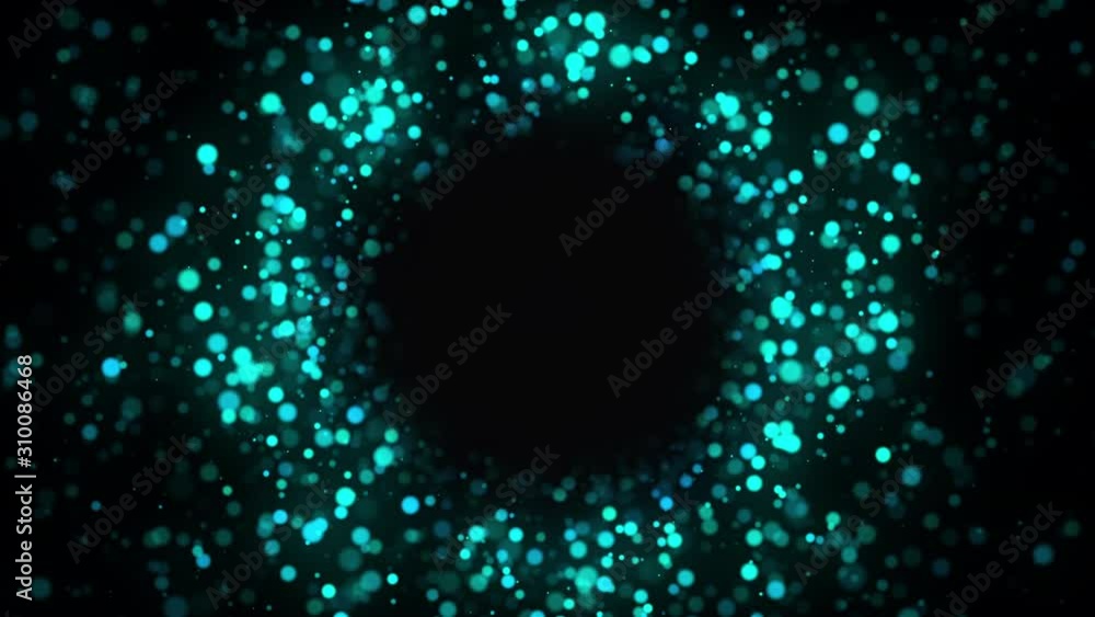 Poster computer generated abstract beautiful background. random flow of colored round particles forms a vor