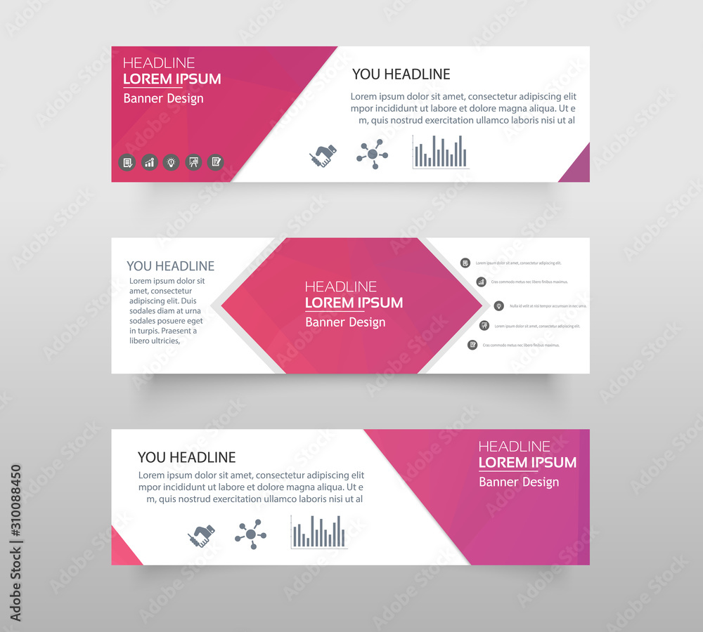 Aufkleber vector abstract geometric design banner web template. web banner modern low polygon set background d
