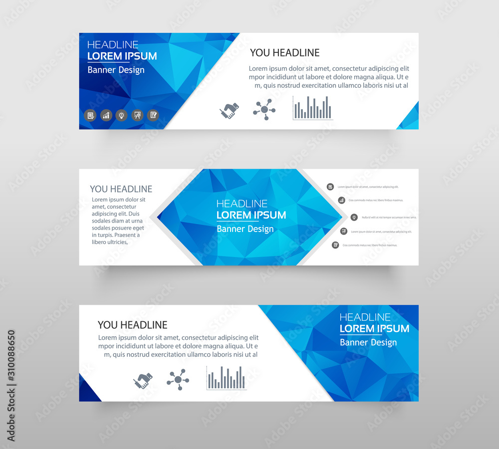 Poster vector abstract geometric design banner web template. web banner modern low polygon set background d