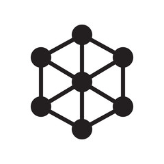 Molecule icon in trendy flat style design. Vector graphic illustration. Molecule icon for website design, logo, and ui. Vector file. EPS 10.