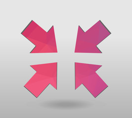 Arrow icon set. polygonal arrows. 
