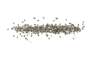 Fototapeta premium chia seeds on white background.