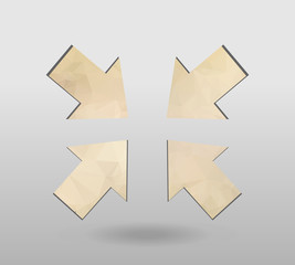 Arrow icon set. polygonal arrows. 