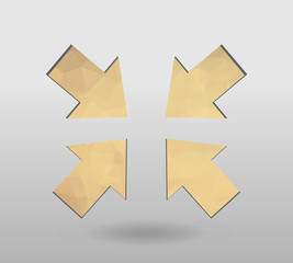 Arrow icon set. polygonal arrows. 