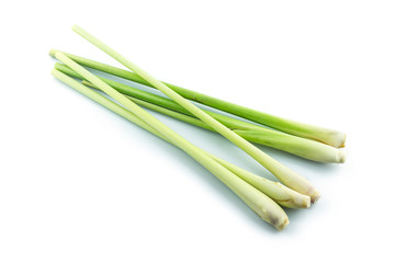 bundle lemon grass on white background.
