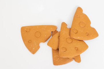 Cheese cookies on a white background