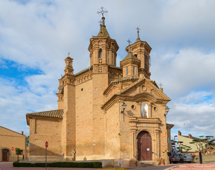 Fototapeta na wymiar The Catholic church Nuestra Sra de los Abades in the Spanish town Milagro