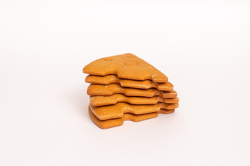 Cheese cookies on a white background