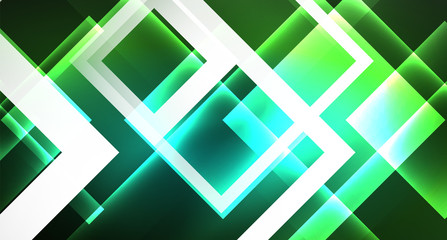 Neon geometric abstract background in hipster style on light background. Space retro design. Color geometric pattern. Square shape abstract background.