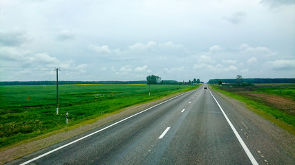 Naklejka premium road, tree, farm Belarus Europe