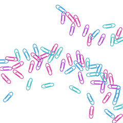 Stationary paperclips isolated on white background