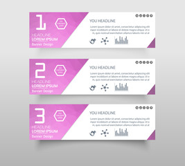 Set of infographic banner with polygonal, Geometric, Triangle pattern shape. web banner modern low polygon set background design, Geometric background. eps10 vector illustration.