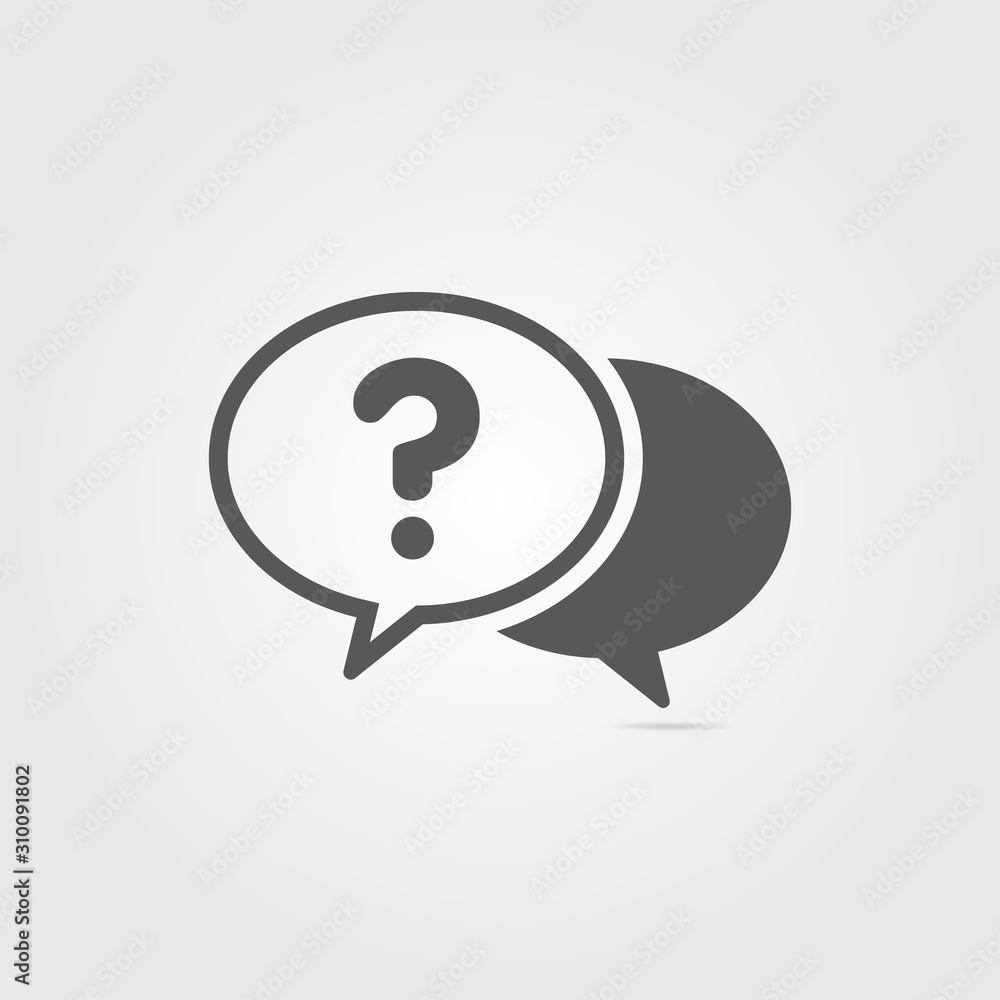 Wall mural Speech Bubbles Icon With Question Mark