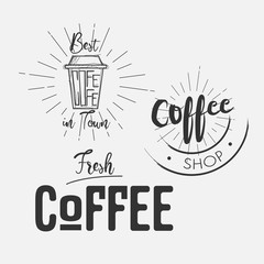 Coffee shop retro logo collection vector eps 10