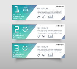 Set of infographic banner with polygonal, Geometric, Triangle pattern shape. web banner modern low polygon set background design, Geometric background. eps10 vector illustration.