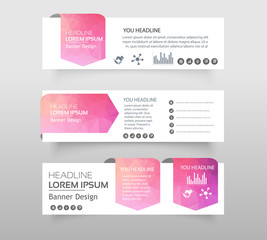 Abstract of Infographic web banner modern low polygon set background design, Geometric background. eps10 vector illustration.