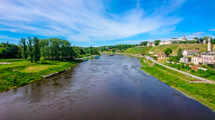Fototapeta na wymiar River Grodno city Belarus Europe