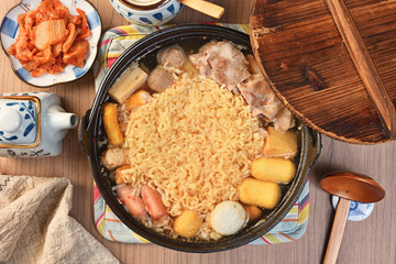 Korean food - Budae jjigae hot pot      