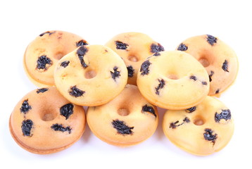 Mini donuts isolated on white