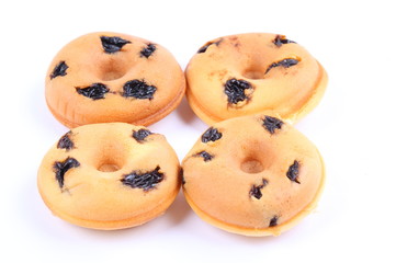 Mini donuts isolated on white