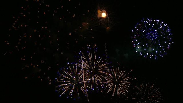 4K clip Beautiful Firework display