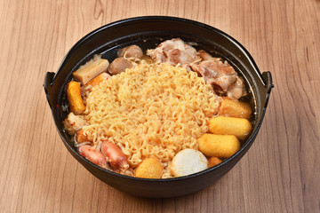 Korean food - Budae jjigae hot pot      