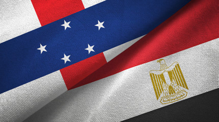 Netherlands Antilles and Egypt two flags textile cloth