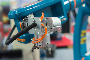 Industrial Robot Welding Machine in factory.