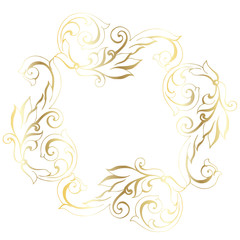 Vector hand-painted vintage baroque ornament. 